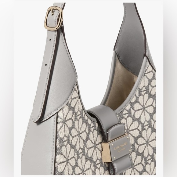 Kate Spade Cream and Gray Floral Shoulder Bag NWT - Picture 5 of 8